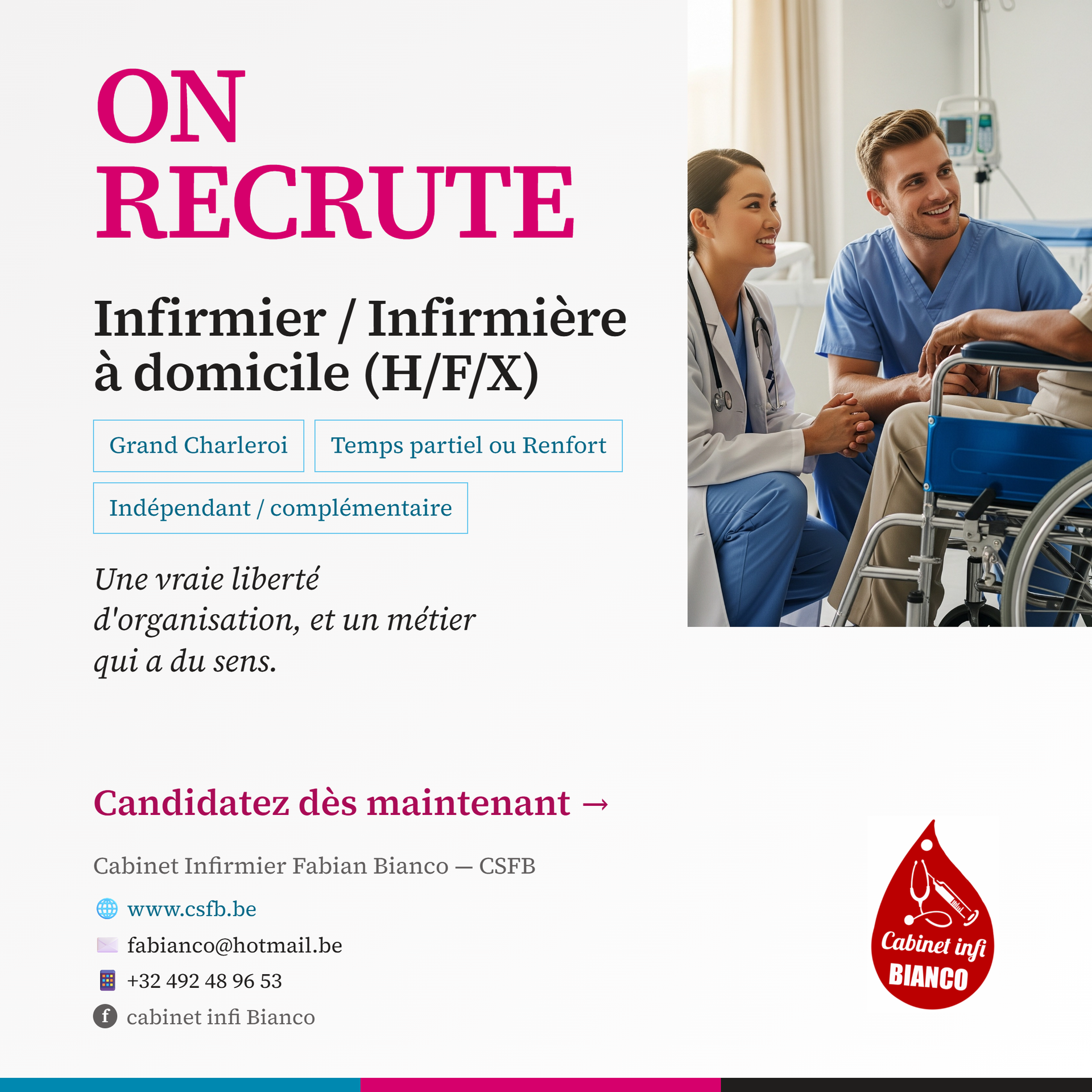 Recrutement infimier(ière) à domicile